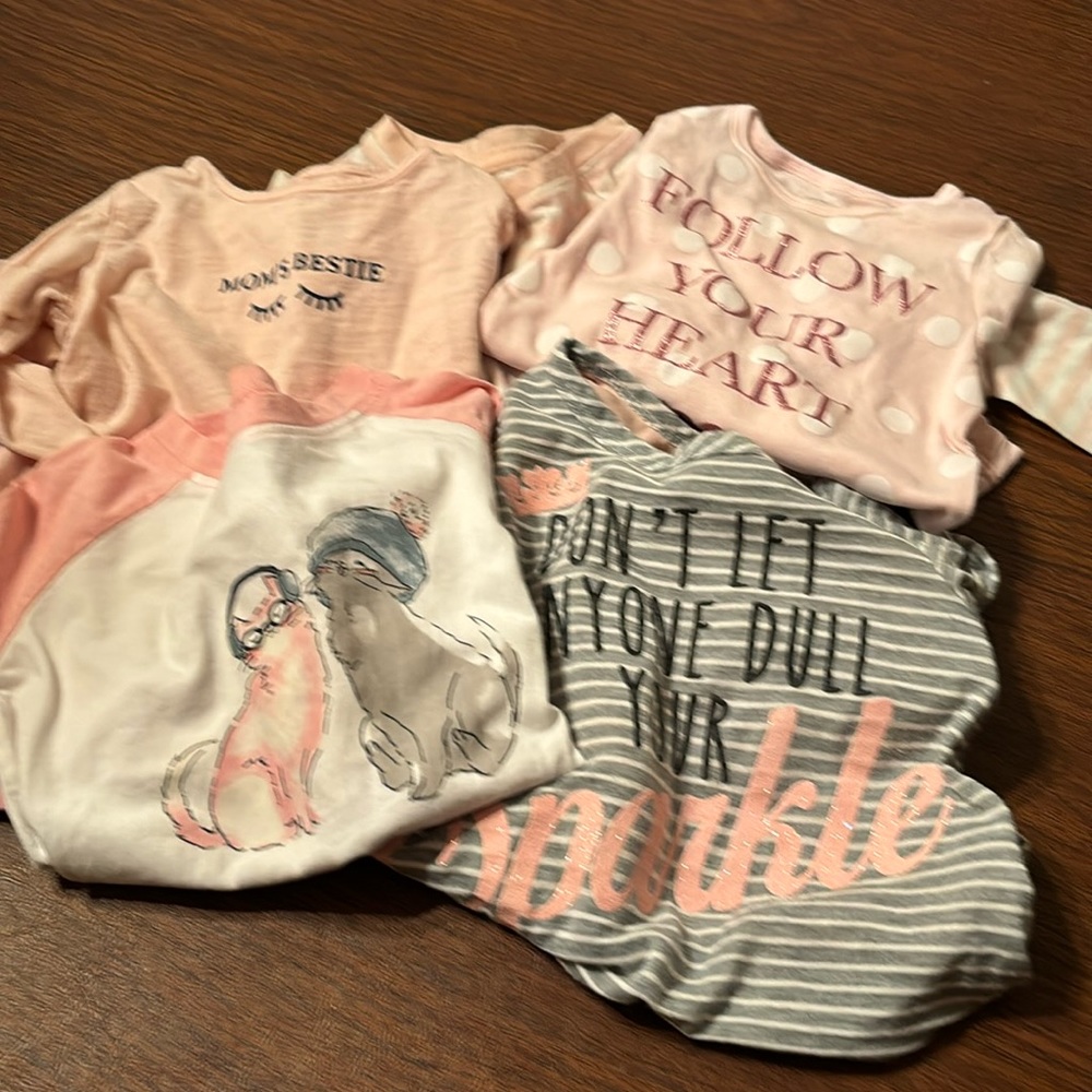 Bundle of 5 Girls 24 month size long sleeve tops
